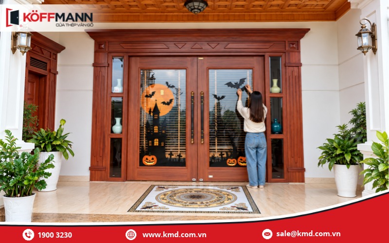 Cách trang trí cửa kính Halloween đơn giản tại nhà