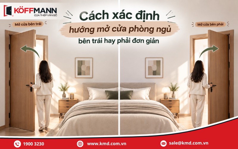 Cách xác định hướng mở cửa phòng ngủ bên trái hay phải đơn giản