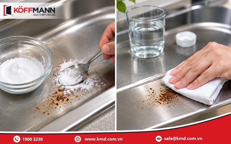 Cách xử lý vết gỉ nhẹ, mới xuất hiện trên inox