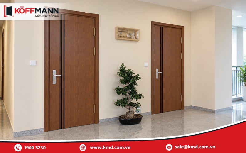 Cửa chung cư thép vân gỗ