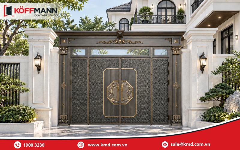 Mẫu cửa cổng Inox Classic