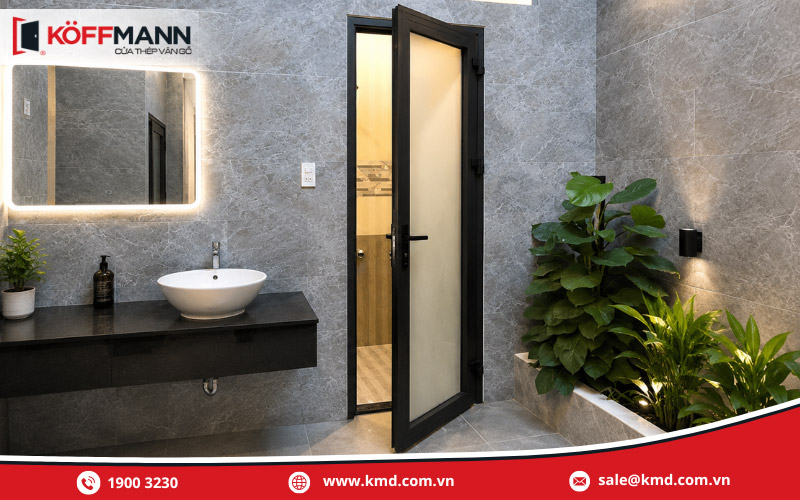 Cửa nhôm kính nhà vệ sinh