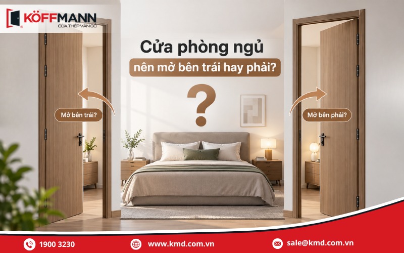 Cửa phòng ngủ nên mở bên trái hay phải?