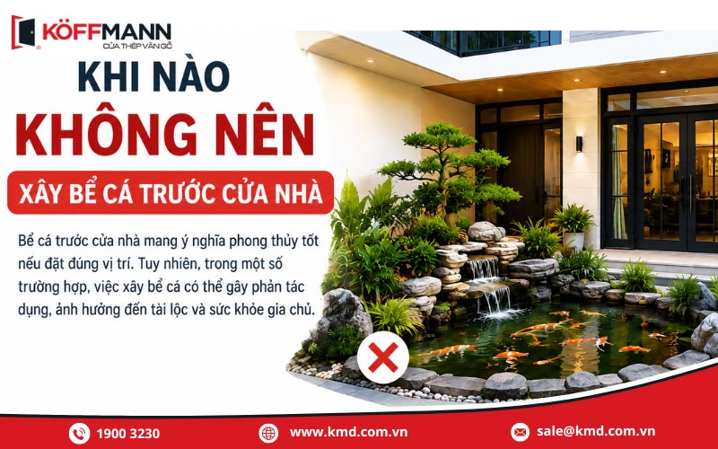 Khi nào không nên xây bể cá trước cửa nhà?