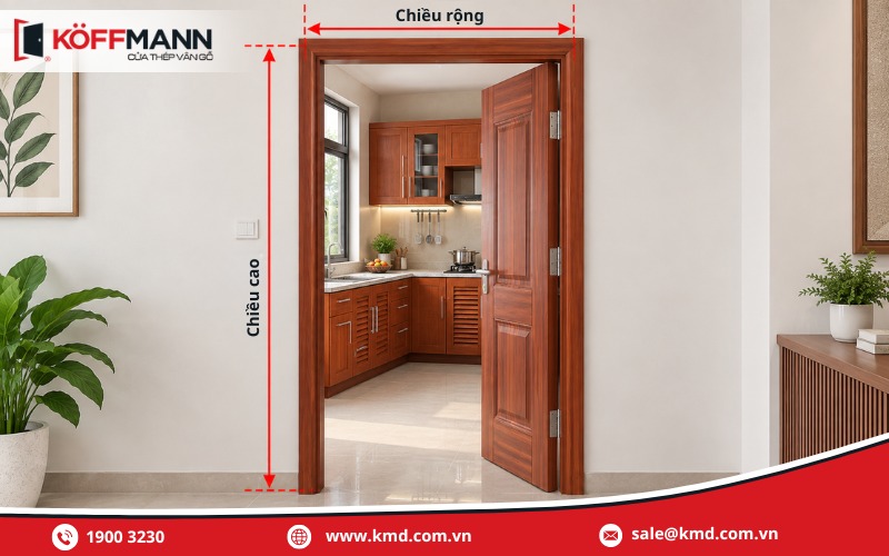 Kích thước cửa nhà bếp theo phong thủy