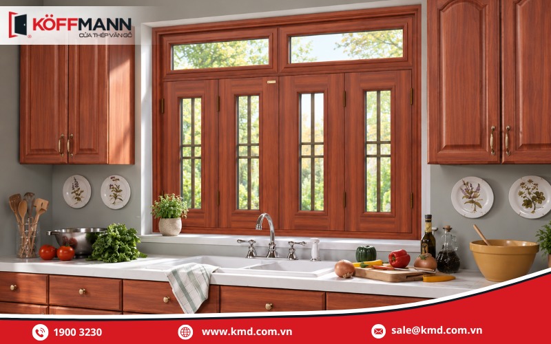 Kích thước cửa sổ bếp 4 cánh