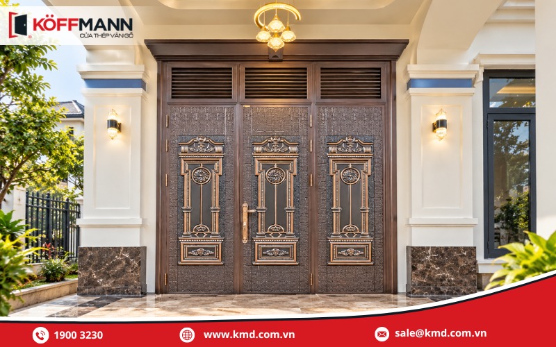 Lưu ý khi lựa chọn cửa chính 3 cánh đẹp, phù hợp với mặt tiền