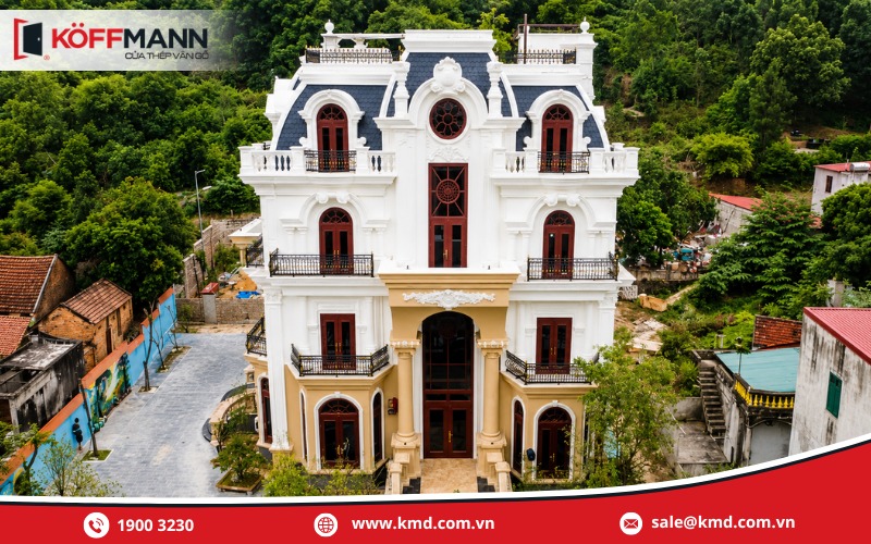 Công trình thực tế mẫu cửa thép 2 cánh Luxury