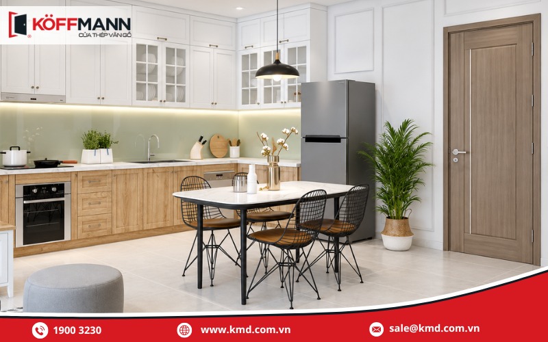 Mẫu cửa bếp bằng nhựa Composite