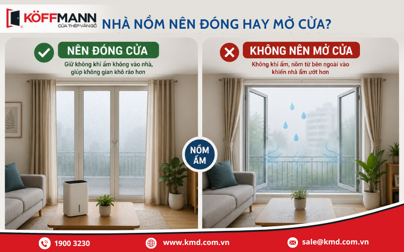 Nhà nồm nên đóng hay mở cửa thì tốt hơn?