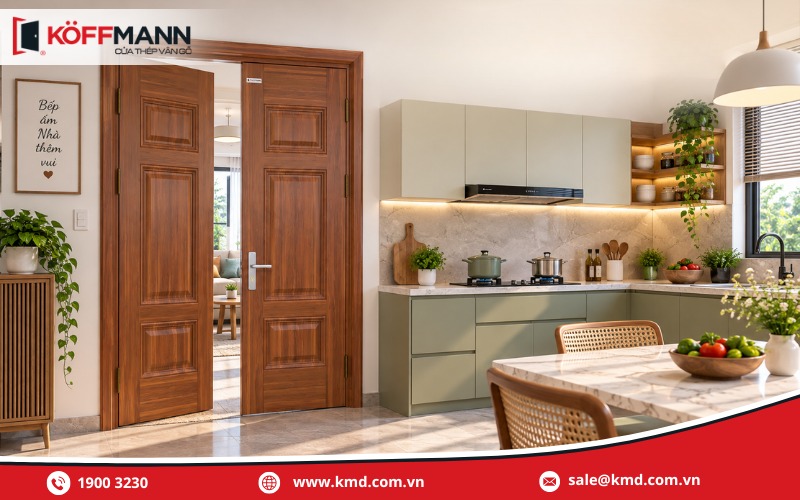 Những điều cần lưu ý khi bố trí cửa nhà bếp