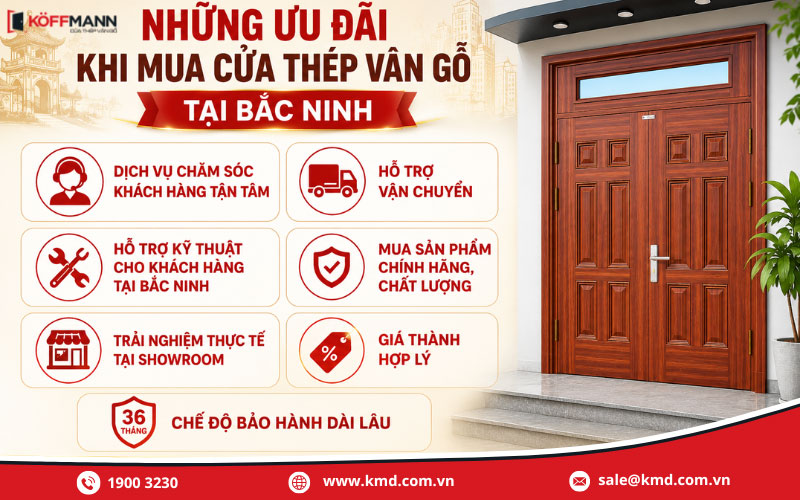Những ưu đãi khi mua cửa thép vân gỗ tại Bắc Ninh
