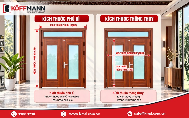 Phân biệt kích thước phủ bì và kích thước thông thủy