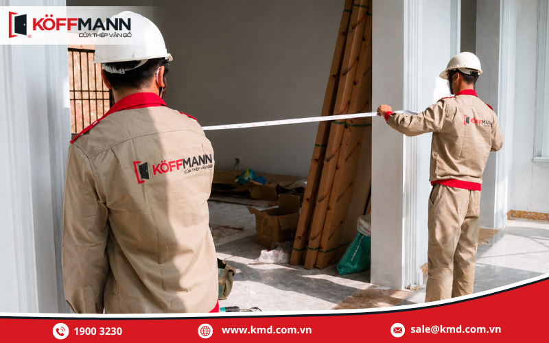 Quy trình lắp đặt cửa thép vân gỗ Koffmann