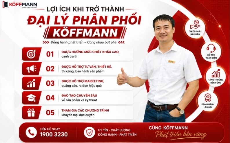 Quyền lợi khi trở thành đại lý cửa thép, cửa inox Koffmann