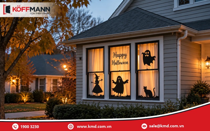 Trang trí cửa sổ kính Halloween