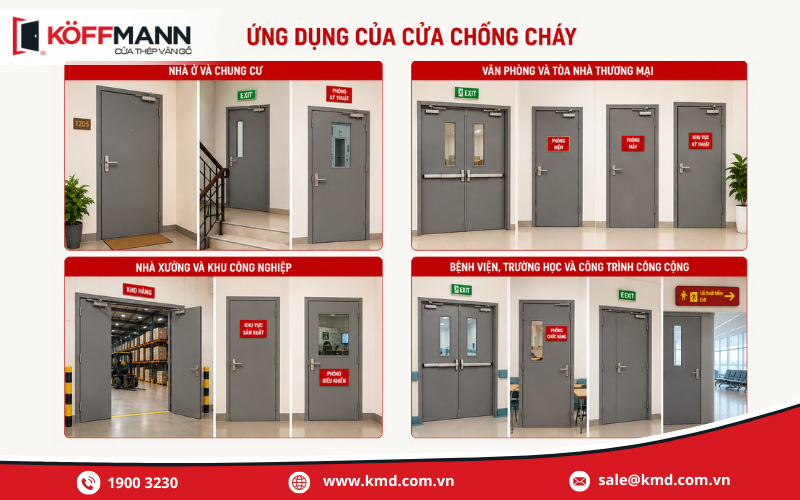 Ứng dụng của cửa chống cháy trong thực tế