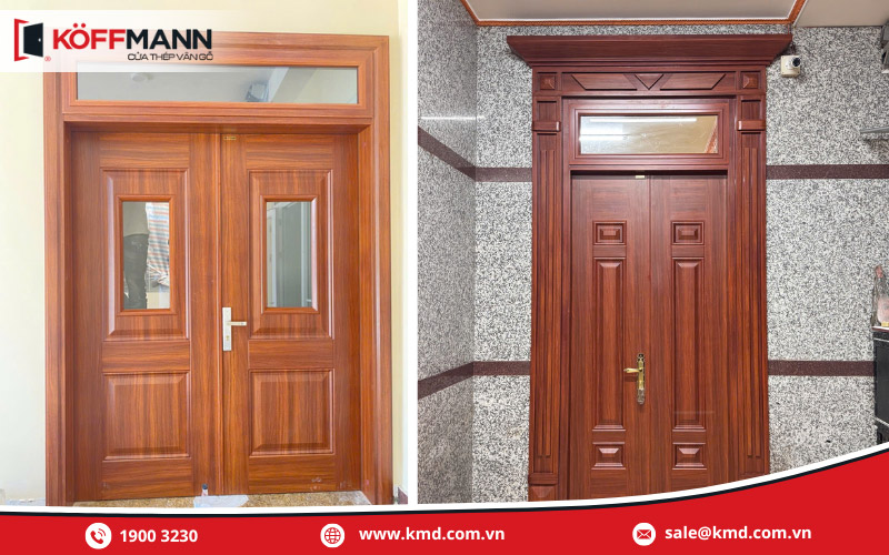 Ưu điểm nổi bật của cửa thép vân gỗ 2 cánh