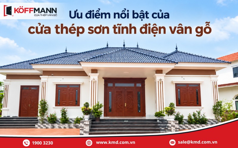 Ưu điểm nổi bật của cửa thép sơn tĩnh điện vân gỗ