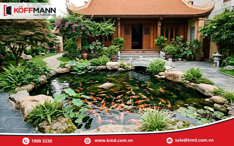 Có nên xây bể cá trước cửa nhà? Giải đáp phong thủy