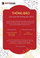 KOFFMANN - Thông báo lịch nghỉ Tết dương lịch 2023