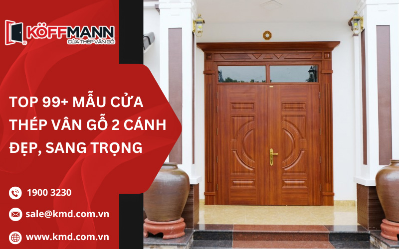 Top 99+ Mẫu Cửa Thép Vân Gỗ 2 Cánh Đẹp, Sang Trọng | Báo Giá 2026