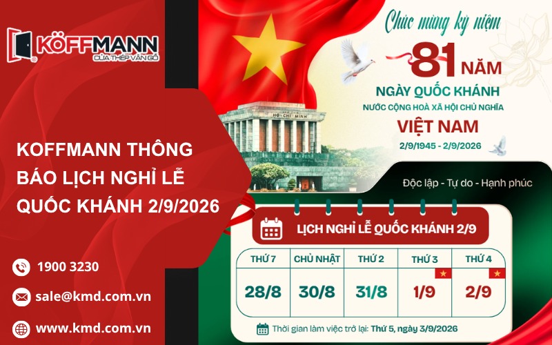 Koffmann thông báo lịch nghỉ Quốc Khánh 2/9/2026