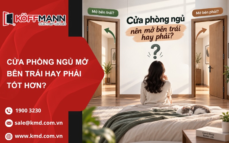 Cửa Phòng Ngủ  Nên Mở Bên Trái Hay Phải? Giải Đáp Chi Tiết