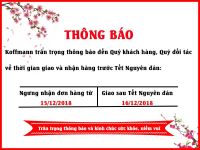 Thông báo thời gian giao và nhận hàng Tết Nguyên đán 2019