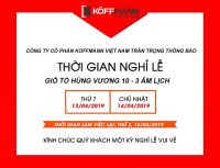 Thông báo lịch nghỉ lễ giỗ tổ Hùng Vương 2019